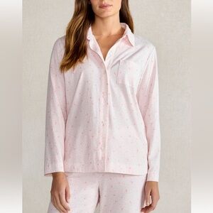 Haven Well WIthin Organic Cotton. Pajama Shirt Women's XS Pink Floral TOP ONLY